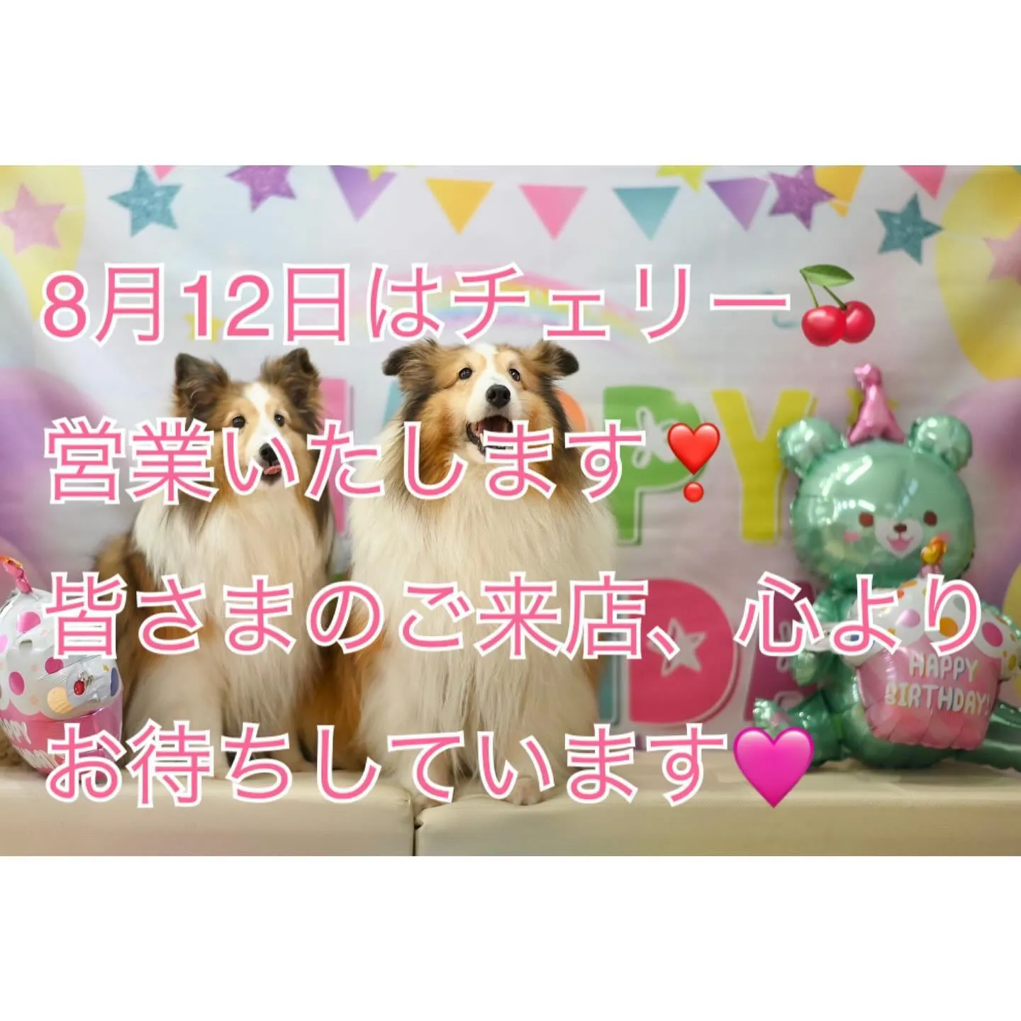 13日から16日まで、お盆休みヲいただきますが、12日祝日は...